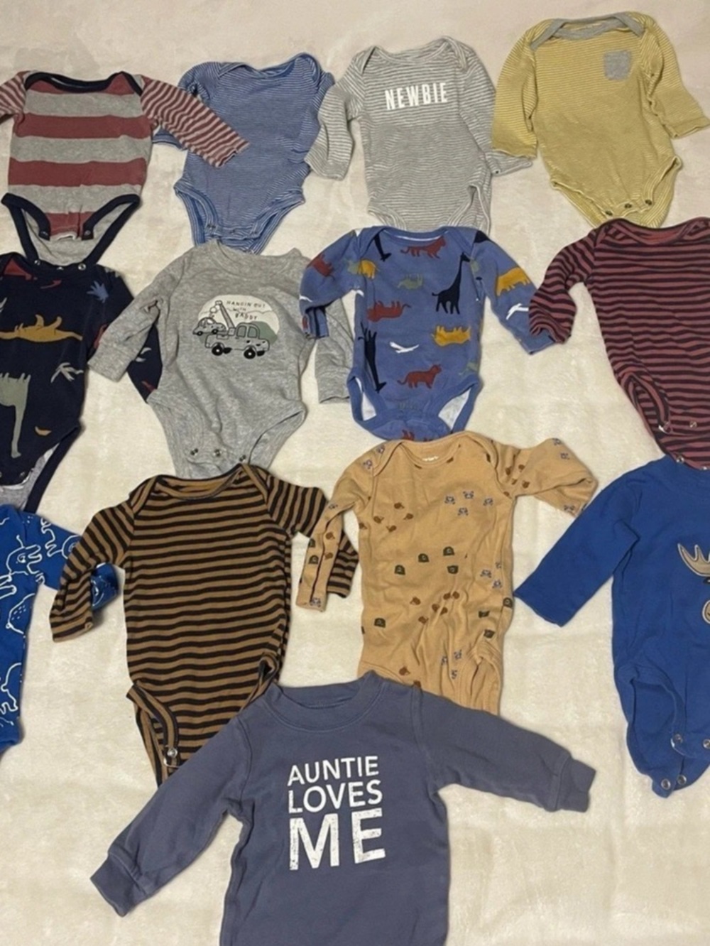 Baby boy long sleeve onesie bundle size 3m